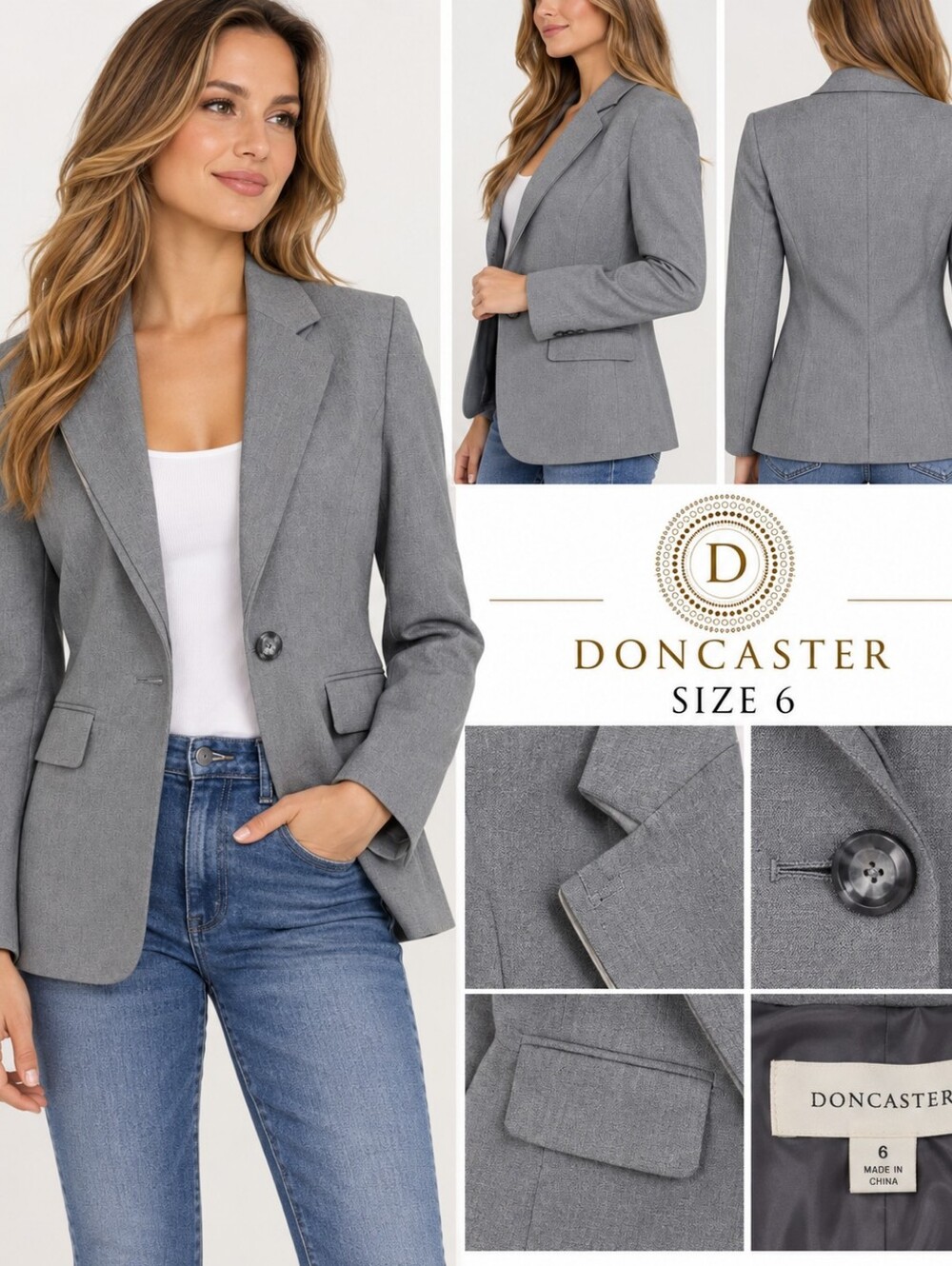 Doncaster Grey Tailored Women’s Blazer